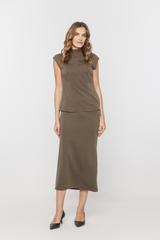 Bluzka z dzianiny w kolorze ciemnej oliwki