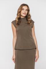 Bluzka z dzianiny w kolorze ciemnej oliwki