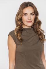 Bluzka z dzianiny w kolorze ciemnej oliwki