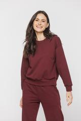 Bordowa klasyczna bluza w sportowym stylu