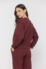 Bordowa klasyczna bluza w sportowym stylu