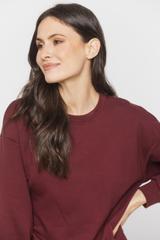 Bordowa klasyczna bluza w sportowym stylu