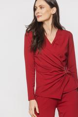 Ciemnoczerwona kobieca bluzka z dzianiny wiskozowej