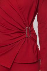 Ciemnoczerwona kobieca bluzka z dzianiny wiskozowej