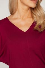 Bordowa nietoperzowa bluzka