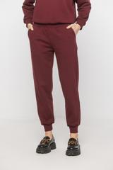 Bordowe sportowe spodnie z dzianiny bawełnianej