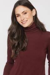 Bordowy lekki golf z domieszką wełny