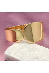 A wide gold bracelet with a modern twist