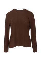 Brązowa bluzka z domieszką wełny z lekkiej miękkiej dzianiny