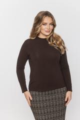 Brązowa bluzka z domieszką wełny z lekkiej miękkiej dzianiny