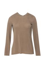 Brązowa bluzka z wełną w stylu basic