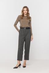 Brązowa bluzka z wełną w stylu basic