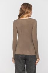 Brązowa bluzka z wełną w stylu basic