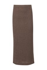 Brązowa dopasowana spódnica z fakturowanej dzianiny