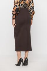 Brązowa elastyczna spódnica z rozporkiem z tyłu