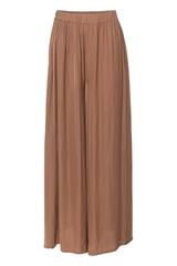 Brązowe lekkie spodnie o satynowym połysku