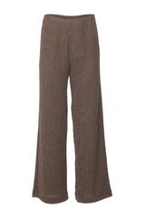 Brązowe luźne spodnie z fakturowanej dzianiny