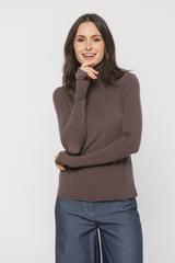 Brązowy lekki golf z domieszką wełny