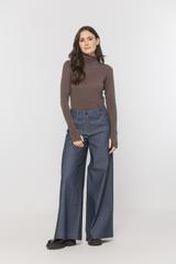 Brązowy lekki golf z domieszką wełny