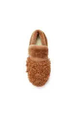 Futerkowe mokasyny ze skóry owczej w kolorze karmelowym