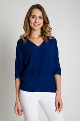 Granatowa bluzka z dekoltem w serek