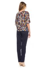 Patterned blouse with 3/4 sleeves