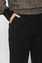 Casualowe czarne spodnie z dzianiny o prostej nogawce