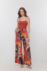 Ceglany top z dzianiny wiskozowej