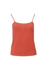 Ceglany top z dzianiny wiskozowej