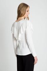 Bluzka w kolorze ecru z ozdobną falbaną