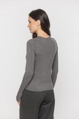 Ciemnoszara melanżowa bluzka z włókna bambusowego