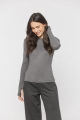 Ciemnoszara melanżowa bluzka z włókna bambusowego