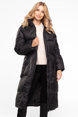 Ciepła czarna kurtka z naturalnym wypełnieniem
