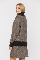 Ciepły luźny golf z wełną i dzianinowym wykończeniem