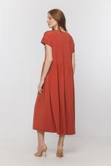 Codzienna dzianinowa sukienka z dekoltem w serek