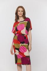 Codzienna kolorowa sukienka z elastyczną talią