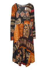 Codzienna sukienka z dzianiny w brązowej tonacji