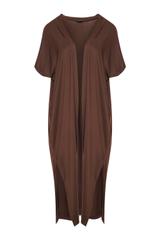 Codzienna wygodna narzutka z brązowej dzianiny