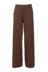 Codzienne wygodne spodnie z brązowej dzianiny