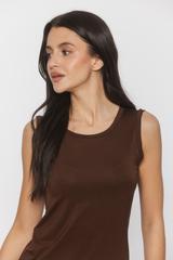 Codzienny wygodny top z brązowej dzianiny