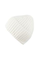 Kremowa czapka z mieszanki angory i kaszmiru