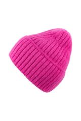 Różowa czapka z mieszanki angory i kaszmiru