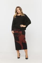 Czarna asymetryczna bluzka z miękkiej dzianiny