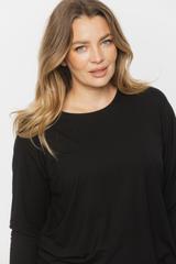 Czarna asymetryczna bluzka z miękkiej dzianiny