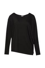 Czarna asymetryczna bluzka z miękkiej dzianiny