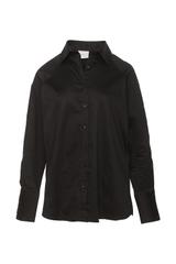 Czarna bawełniana koszula z reglanowym rękawem