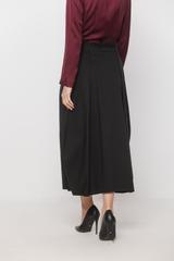 Czarna bawełniana spódnica midi zapinana kopertowo