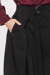 Czarna bawełniana spódnica midi zapinana kopertowo