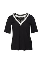 Czarna bluzka z ozdobnym dekoltem