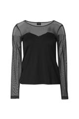 Czarna bluzka z transparentnej siateczki i dzianiny